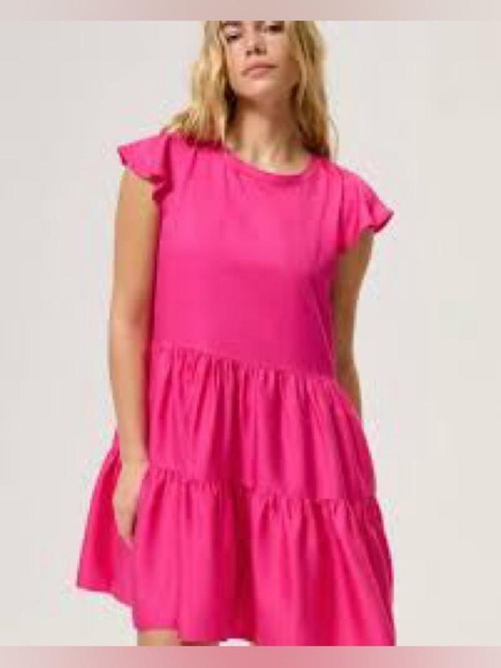 Sugarlips Hot Pink Tiered Mini Dress